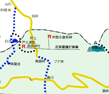 諏訪神社とその周辺の地図