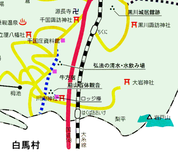 ロッジ欅旅館主屋とその周辺の地図