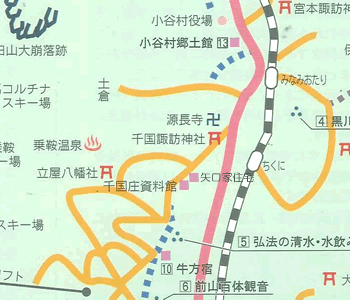 矢口家住宅主屋とその周辺の地図