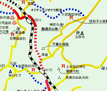 融通念仏碑とその周辺の地図
