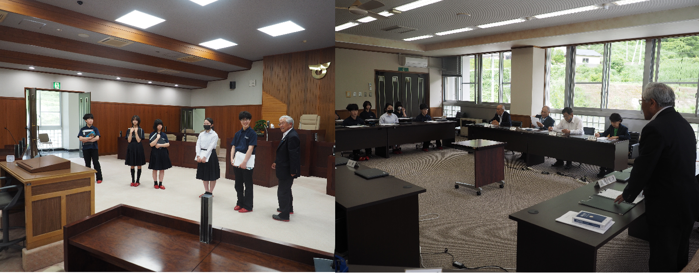 議会を訪問した小谷中学校の生徒たち